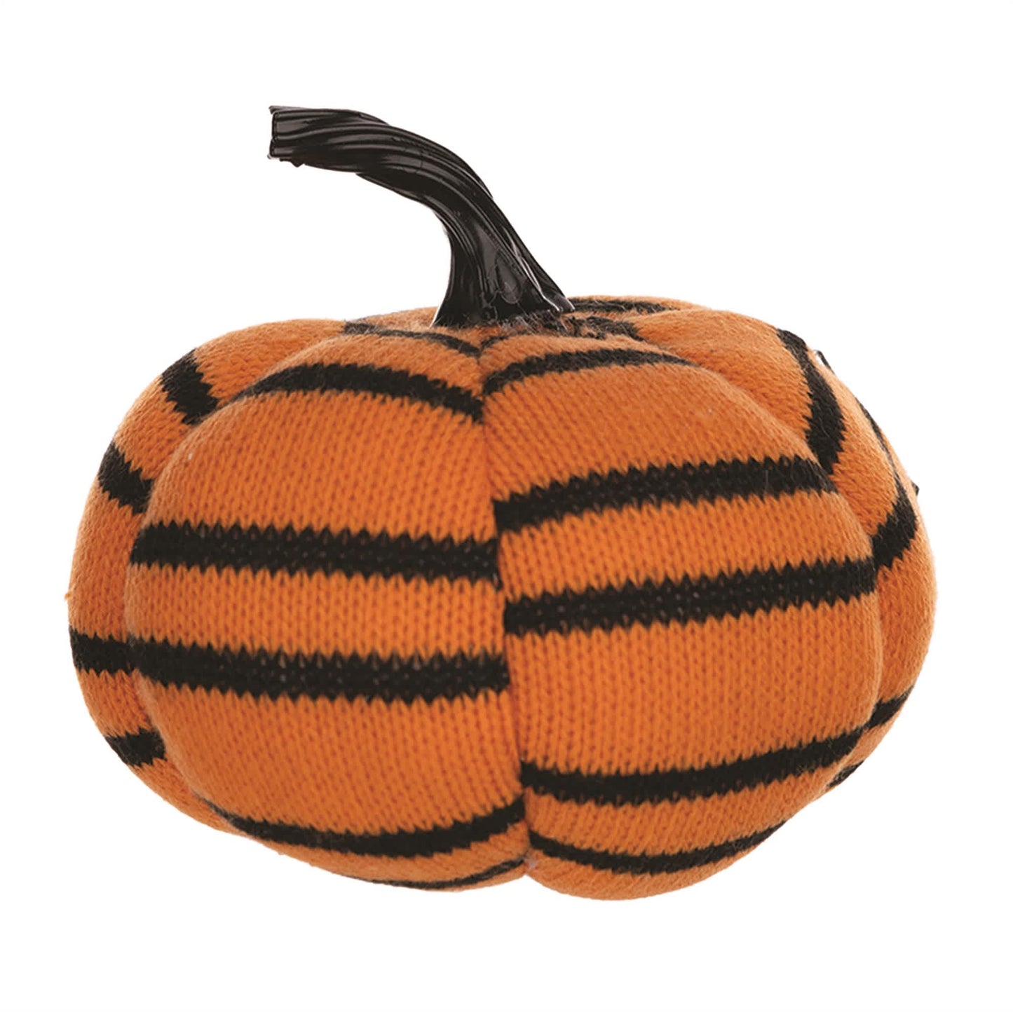 Melrose International Plush Halloween Striped Pumpkin (Set of 4)