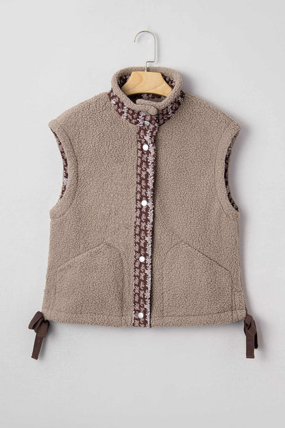 Wrenley Bows Sherpa Fleece Vest - Goat / L - 12/14