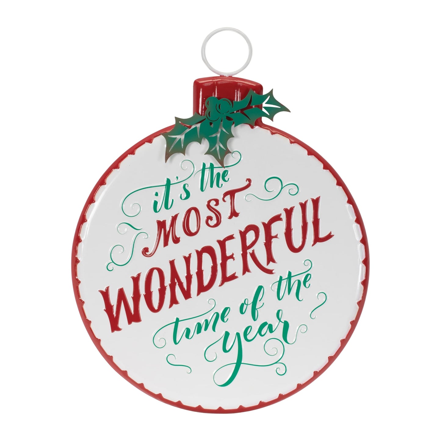 Melrose International Metal Holiday Sentiment Ornament Sign 16"H