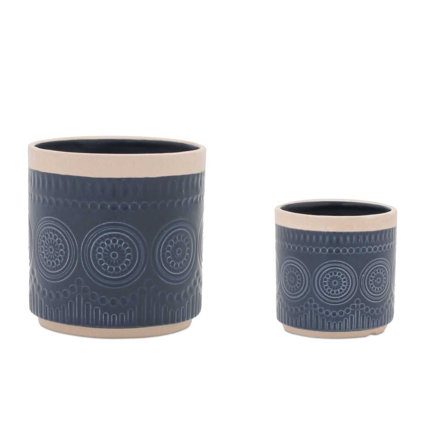 Melrose International Ceramic Mandala Pattern Planter (Set of 2)