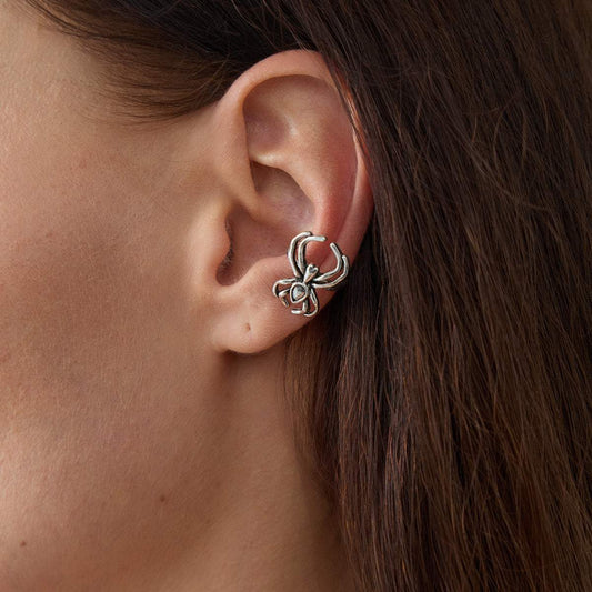 Silvertone Spider Ear Cuff