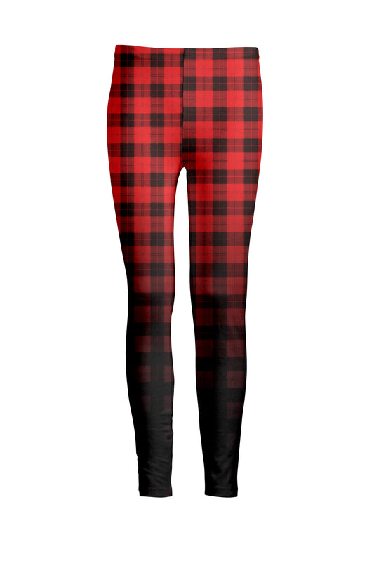Red & Black Plaid Gradient Print-