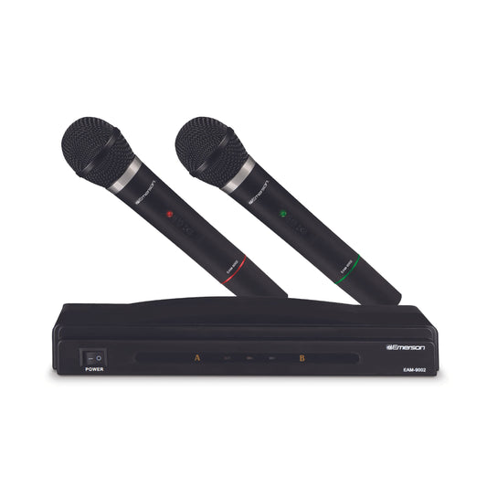 Emerson Professional Dual Microphone Kit with Wireless Transmitter - Black