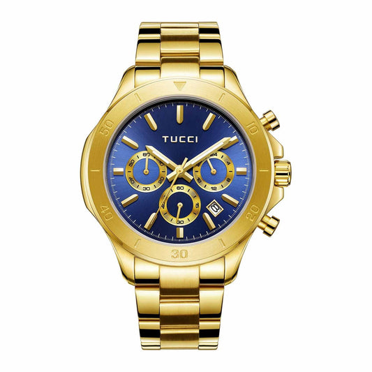 Gold Tone Blue-
