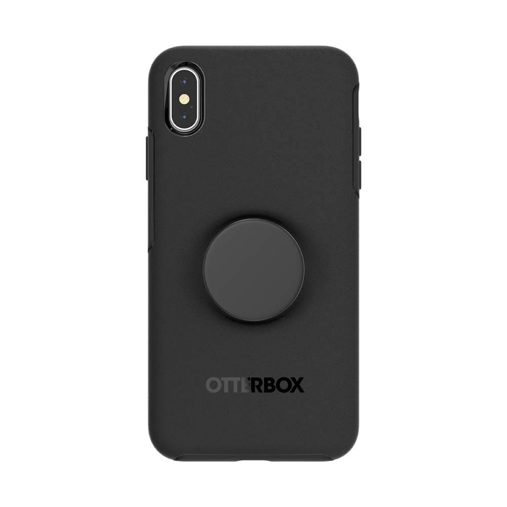 Otter + Pop for Iphone Xs Max: Otterbox Symmetry Series Case with Popsockets Swappable Poptop - (Black with Aluminum Black)