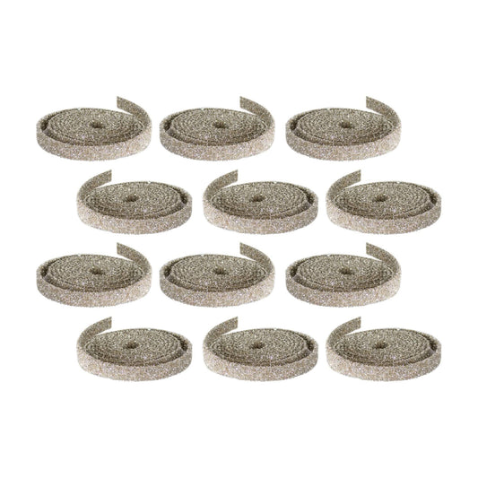 Melrose International Champagne Glitter Rope Ribbon (Set of 12 Rolls)