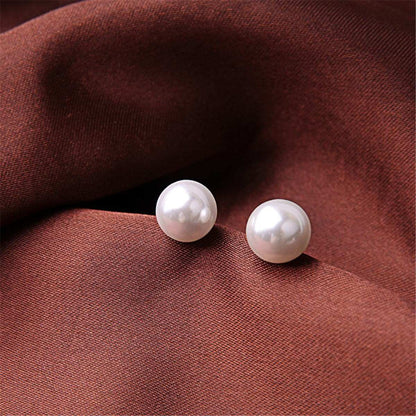 Pearl & Goldtone Lips Stud Earrings