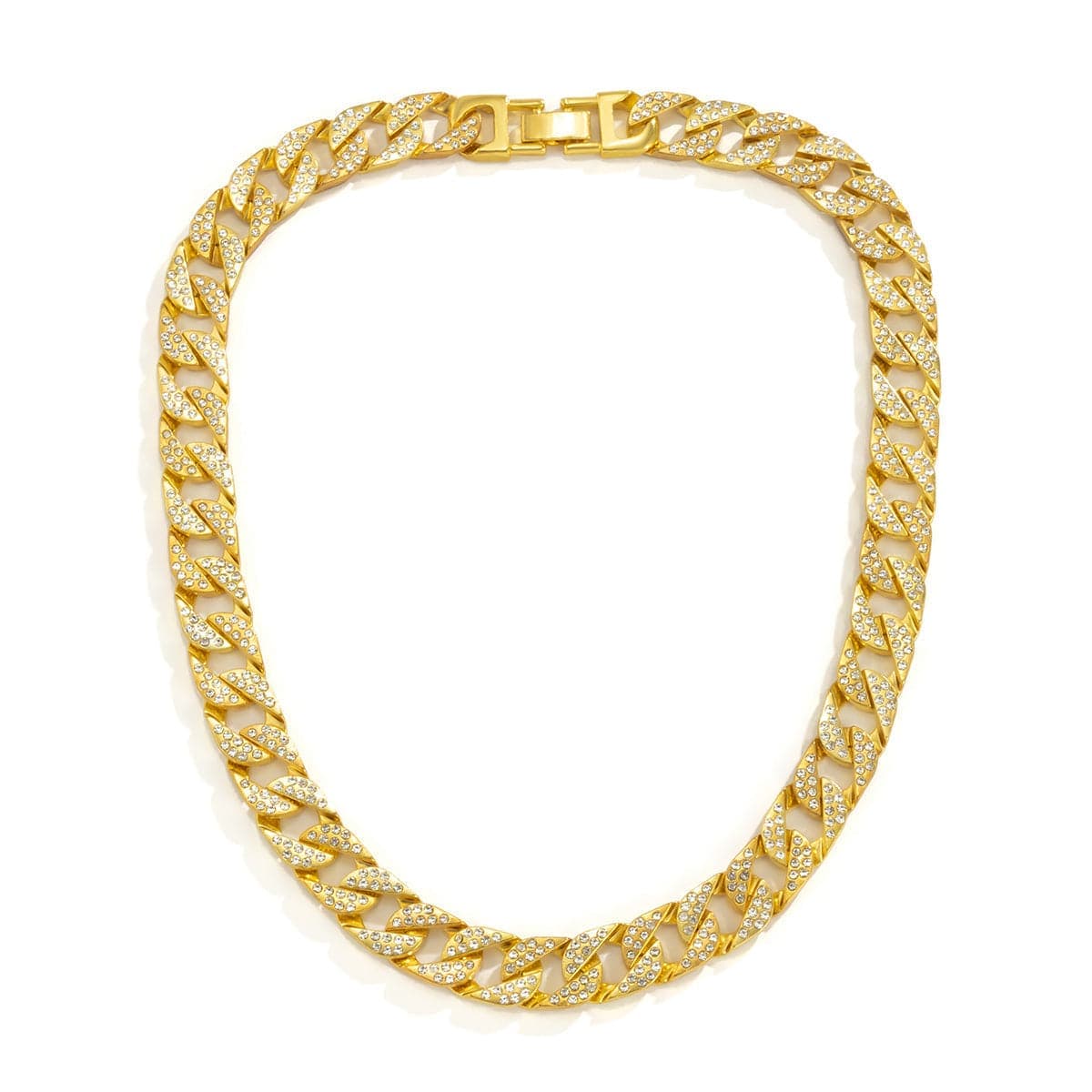 Cubic Zirconia & Goldtone Curb Chain Necklace
