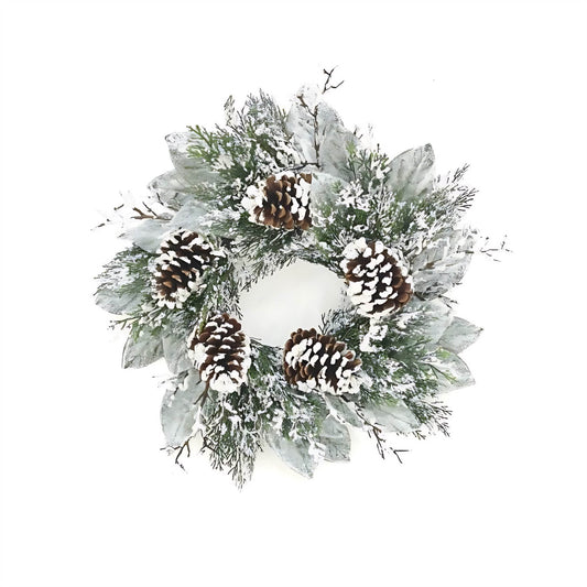 Melrose International Cedar and Magnolia Leaf Wreath 22"D