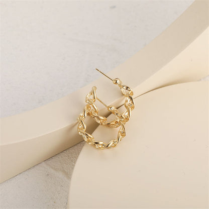 Goldtone Figaro Huggie Earrings