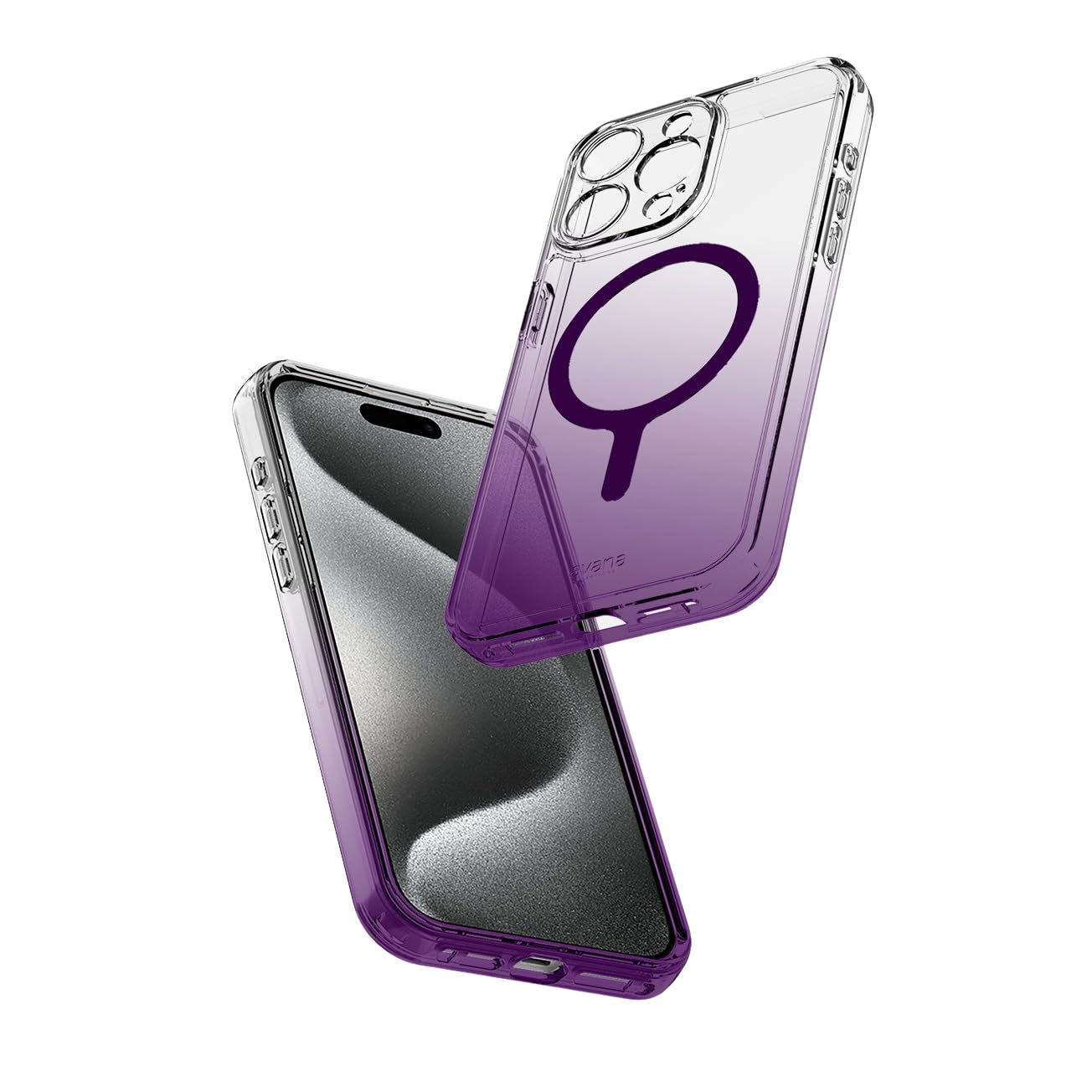 Avana Creation - Sunrise Lavender Case for Apple Iphone 15 Pro Max (6.7"), Ombre Clear Phone Case, Compatible with Magsafe, Anti-Yellowing, Self-Healing, Shockproof Slim Cover & Sensitive Buttons