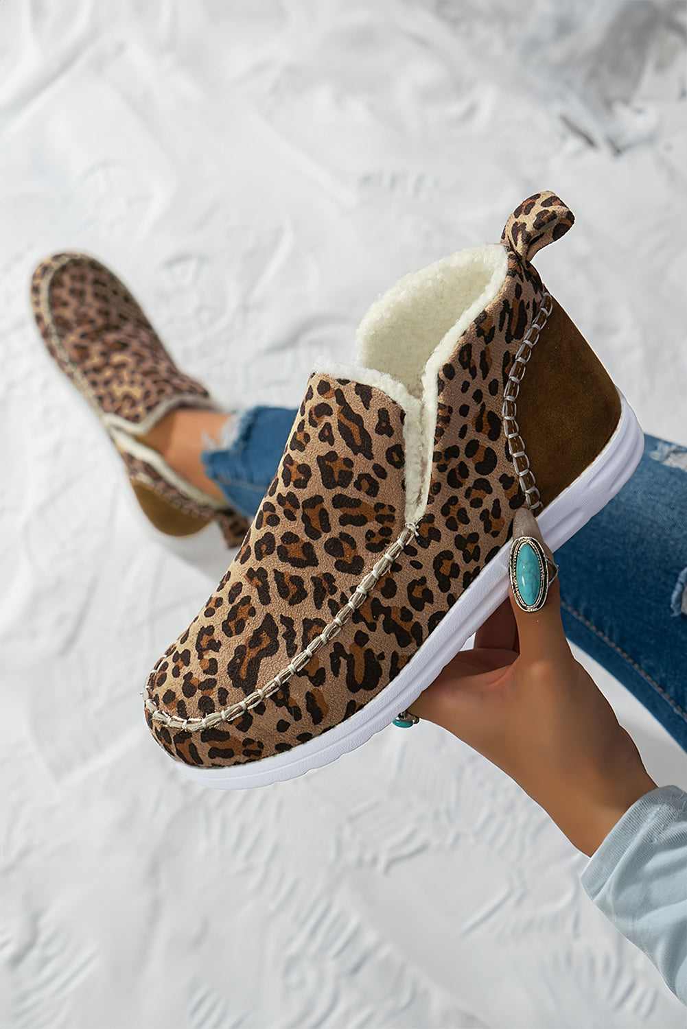 Sofia Flat Winter Fur Boots - Brown / 6