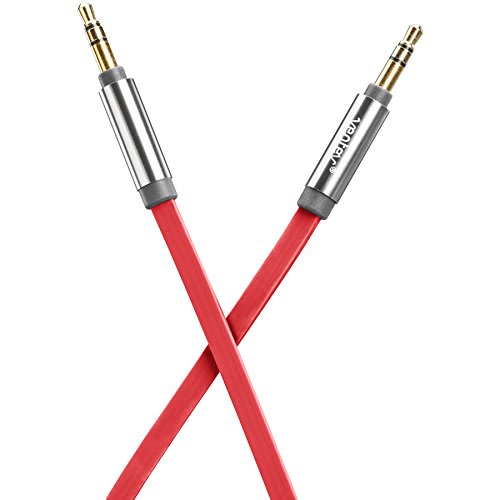 Ventev Auxcable, 4' Data Cable for Aux Port Compatible Devices - Retail Packaging - Red