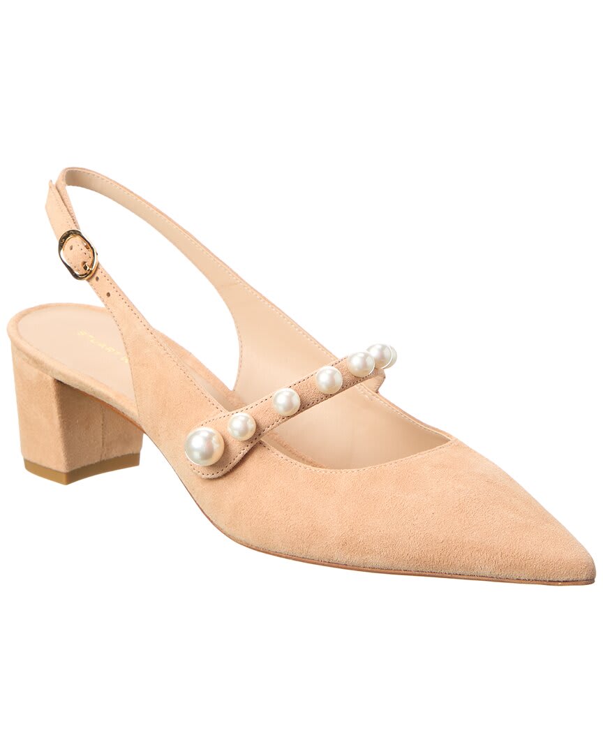 Stuart Weitzman Pia Mary Jane Suede Slingback Pump