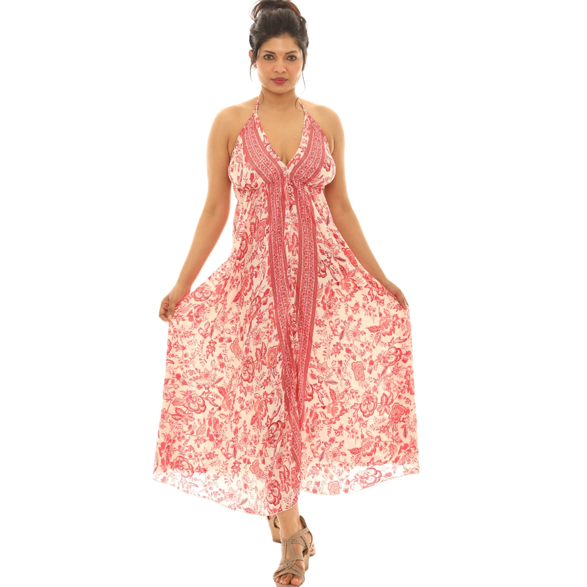 Shorleline Wear Boho Chic Pink Abstract Floral Halter Neck Maxi Dress Zulily Shorleline Wear Boho Chic Pink Abstract Floral Halter Neck Maxi Dress Zulily