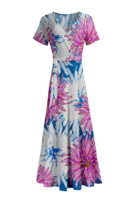 Blue & Magenta Palm Floral-