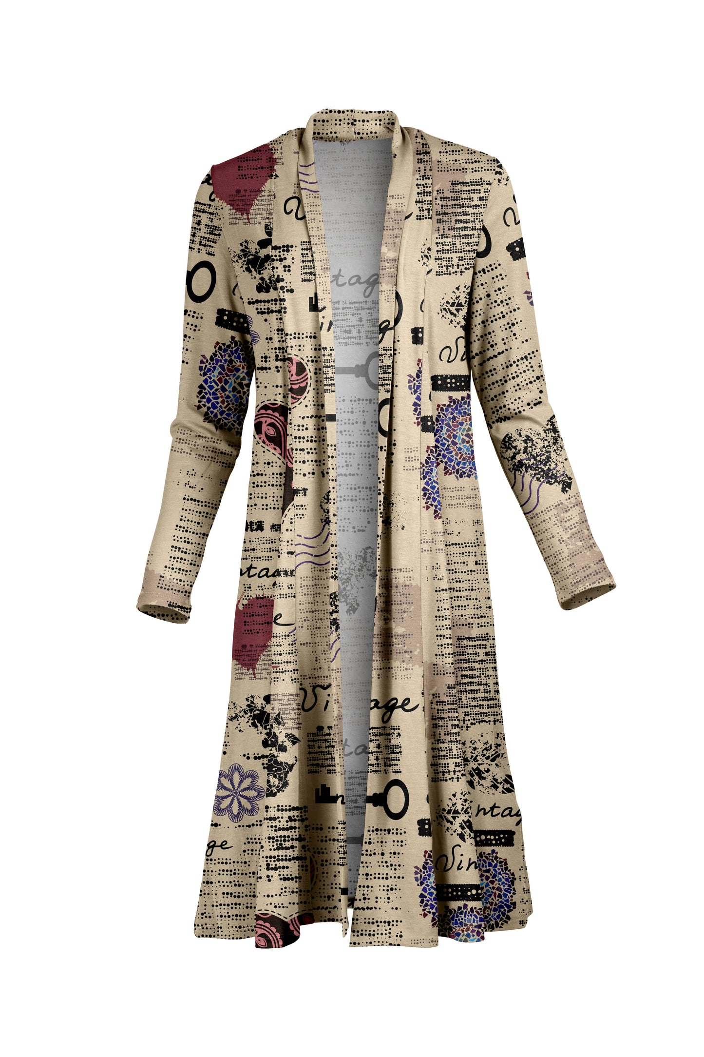 Newspaper Print Beige-