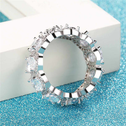 Crystal & Cubic Zirconia Oval-Cut Halo Band Ring-1