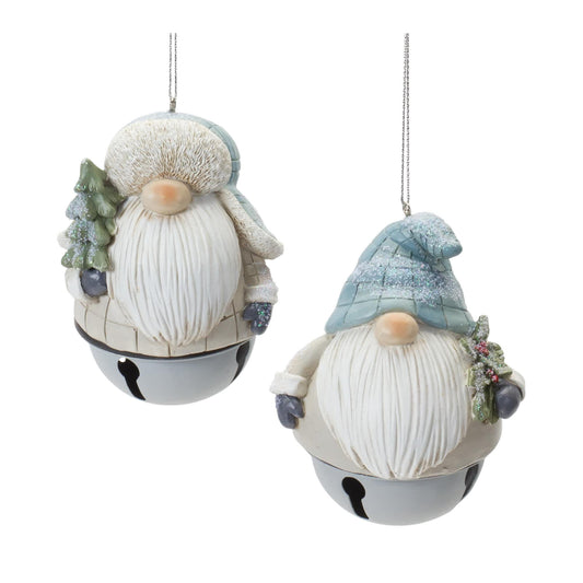 Melrose International Gnome Sleigh Bell Ornament (Set of 12)