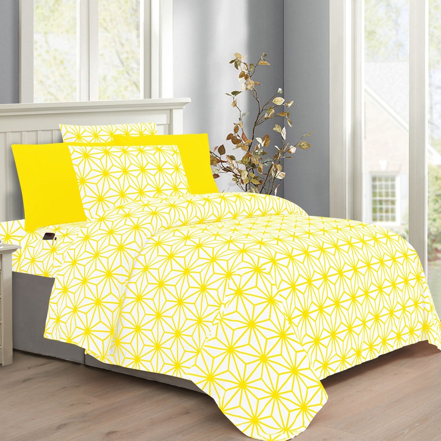 Mocassi 6-Piece Cube Bed Sheet Set - Geometric Pattern - Soft as Hotel Premium Quality