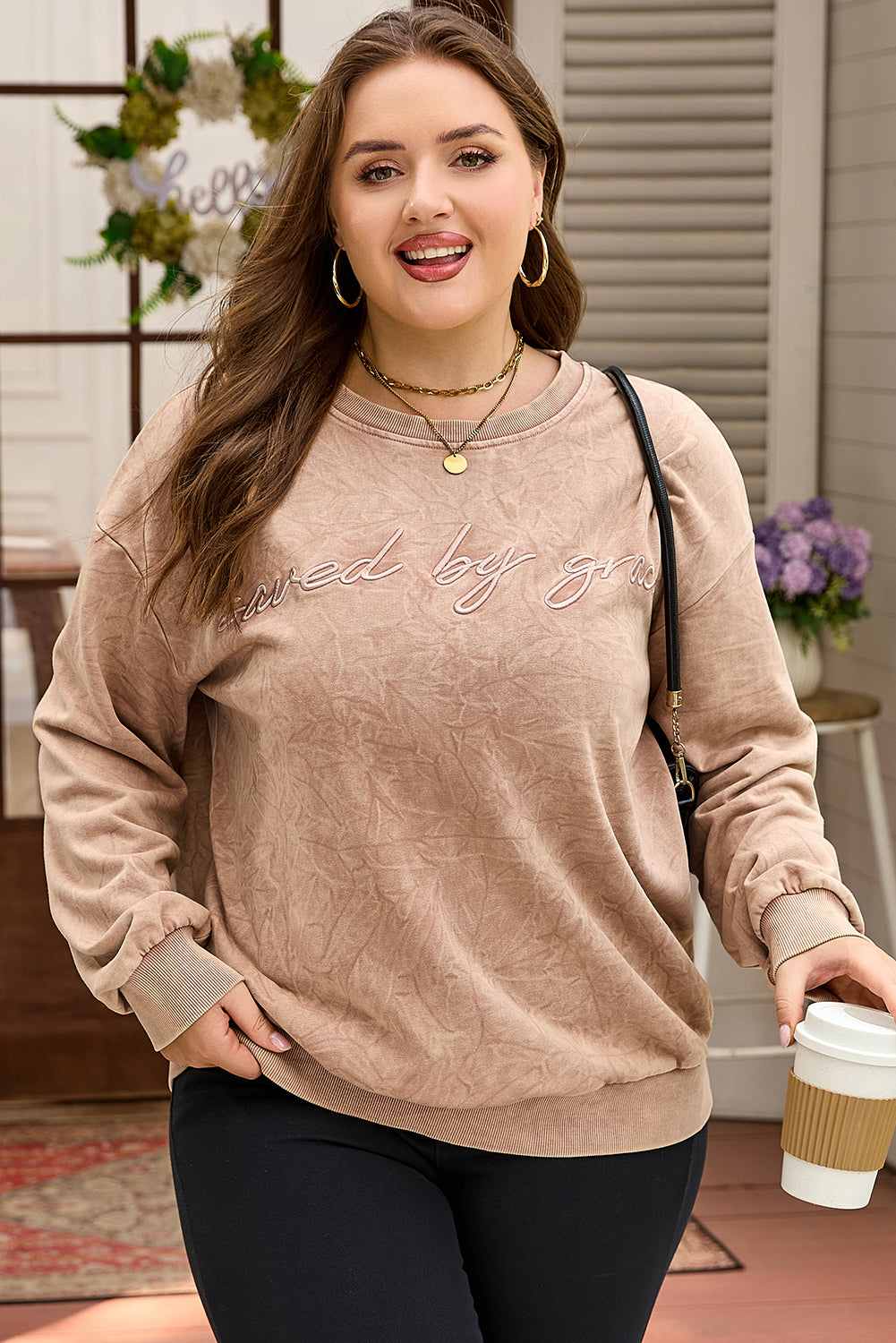 Ella Embroidered Mineral Wash Sweatshirt