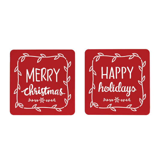 Melrose International Cut Metal Holiday Sentiment Sign (Set of 2)