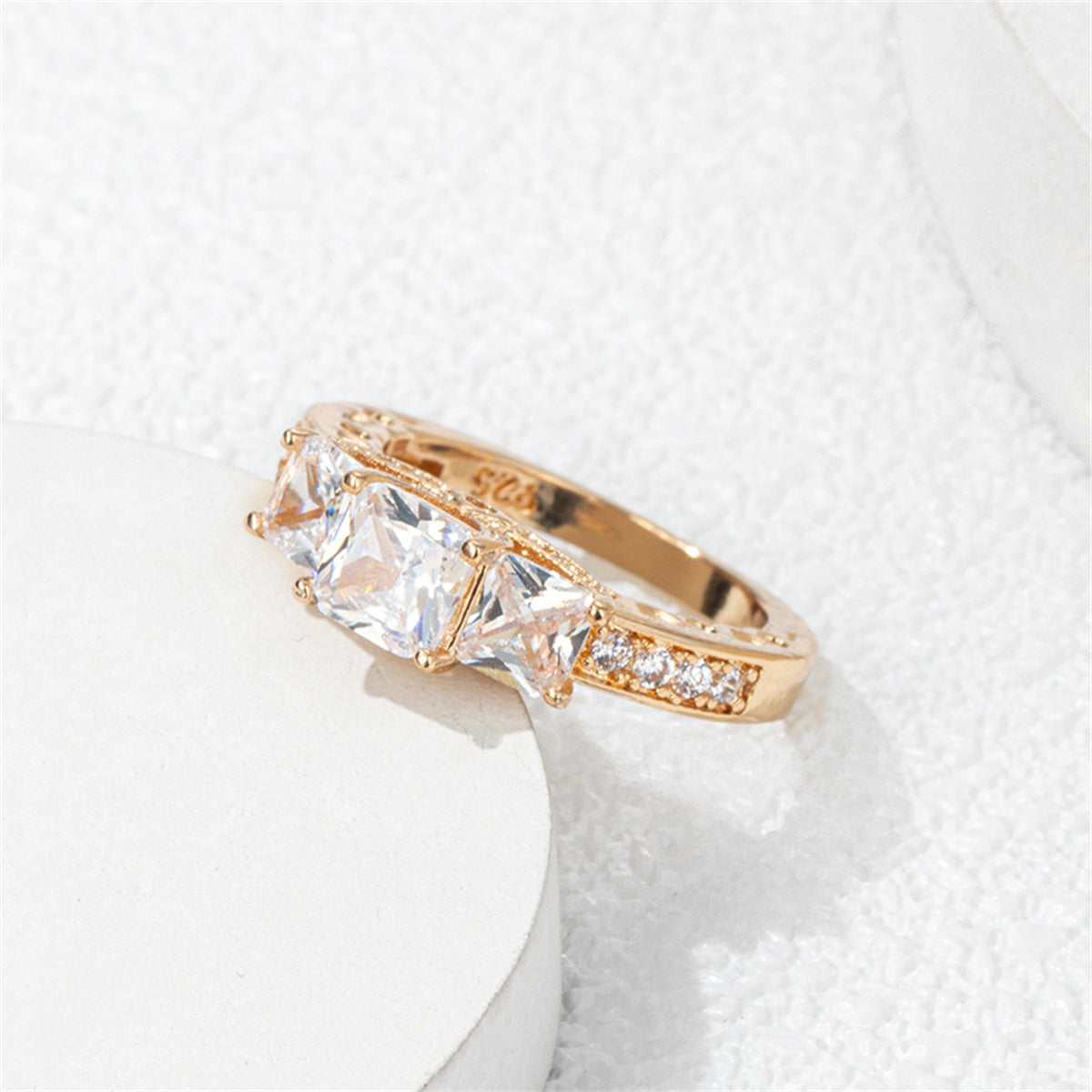 Crystal & Cubic Zirconia Princess-Cut Band Ring-2