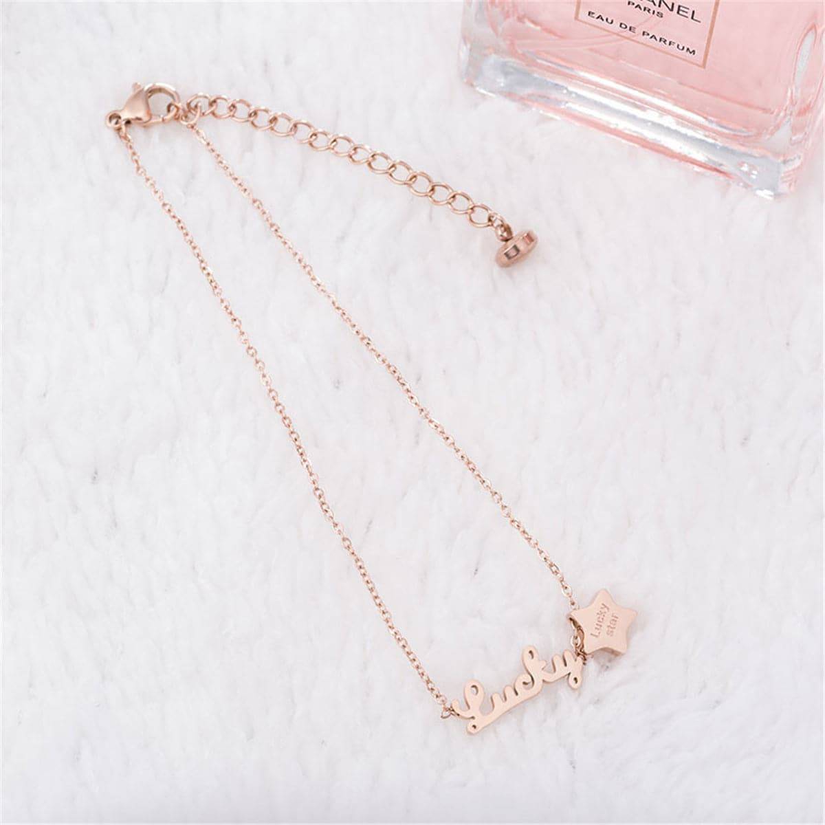Rose Goldtone 'Lucky' Anklet