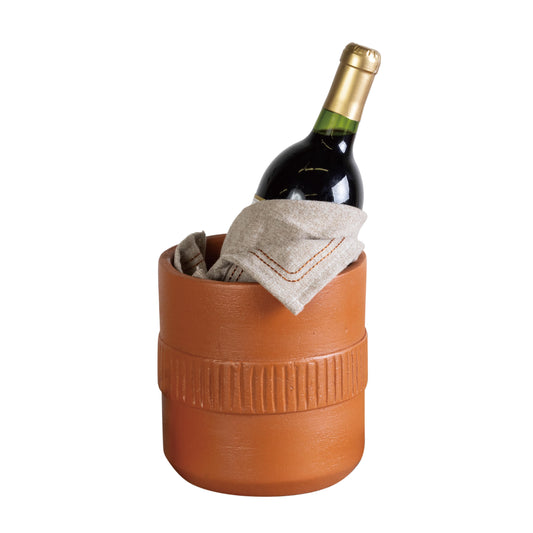 Terracotta 7.25 in Brown Harvest Natural Instincts Bottle Cooler for Fall and Harvest Decor