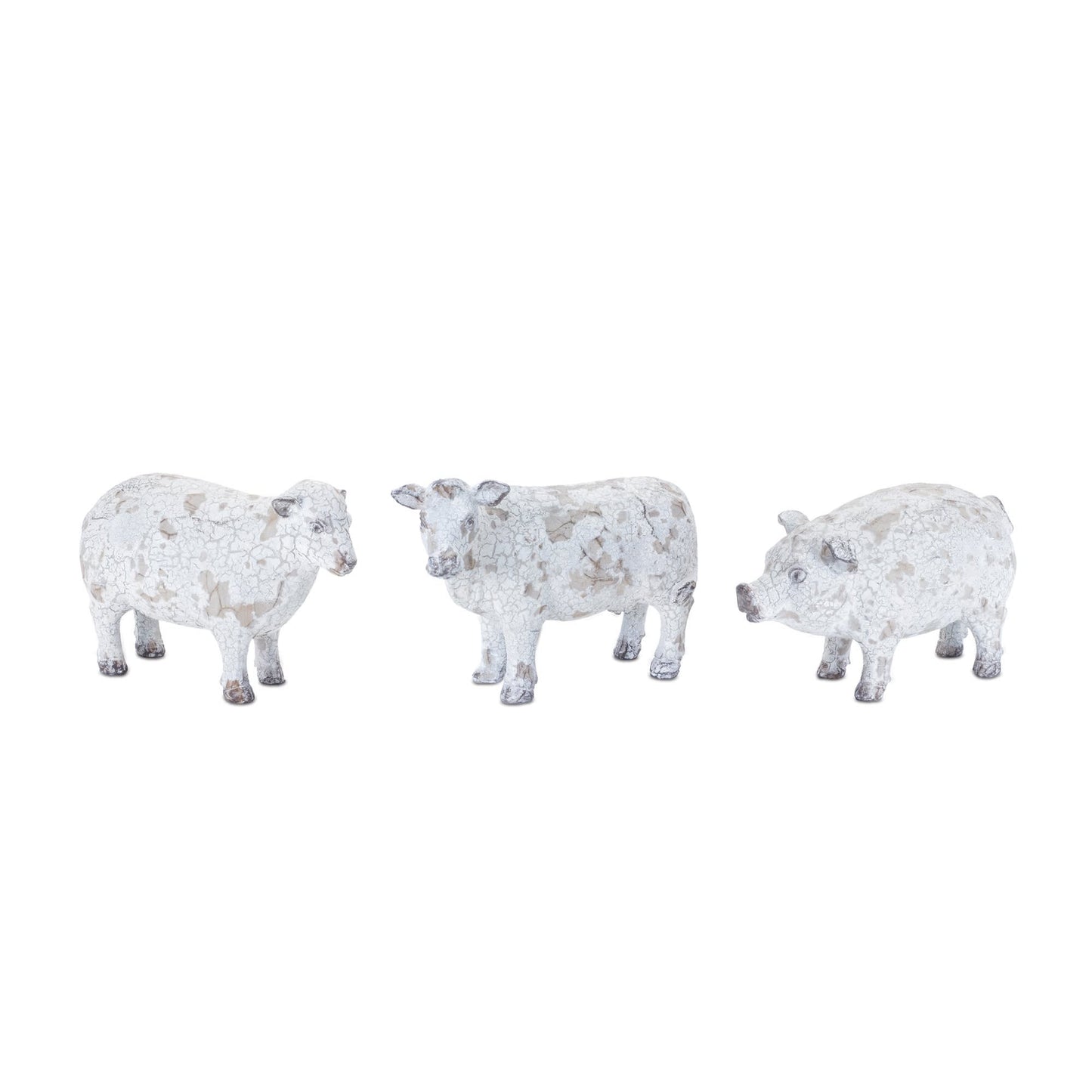 Melrose International Distressed Farm Animal Figurine (Set of 3)