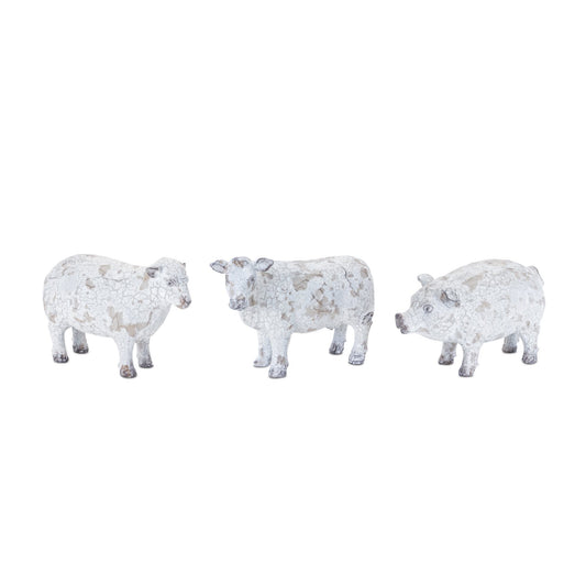 Melrose International Distressed Farm Animal Figurine (Set of 3)
