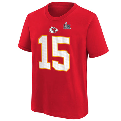 Nike Youth Patrick Mahomes Chiefs Super Bowl Lix Player N & N Tee T-Shirts