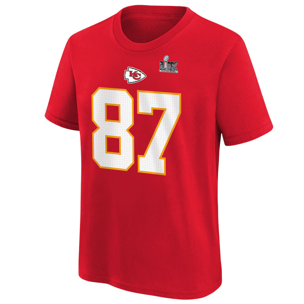 Nike Youth Chiefs Super Bowl Lix Player Travis Kelce N&N T-Shirt T-Shirts