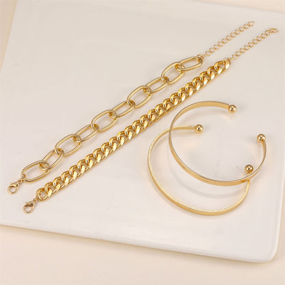 Goldtone 'Love' Cuff Set