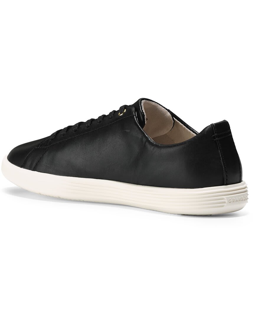 BLACK LEATHER/WHITE-