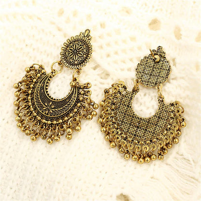 Goldtone Boho Intricate Drop Earrings