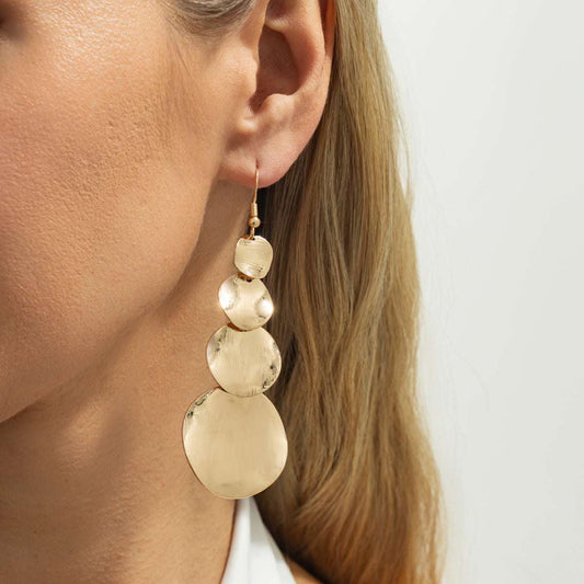 Goldtone Graduated Disc Dangle Earrings