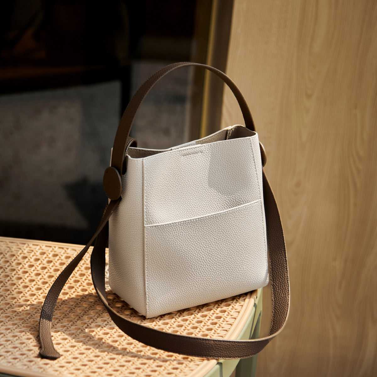 Alexa Minimalist Leather Bucket Crossbody Bag – Zulily