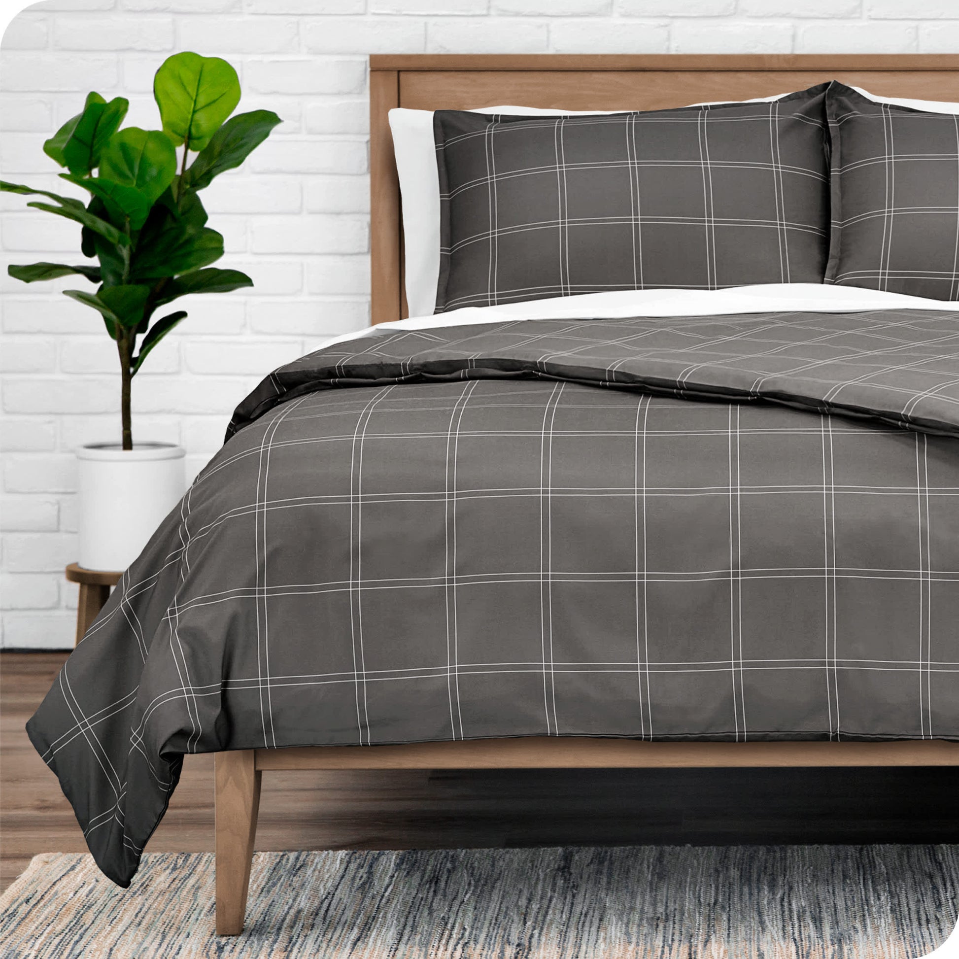 Modern Plaid - Grey/White-