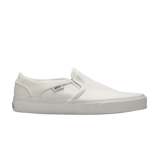 Vans Asher Women's Slip-On Sneakers — True White Canvas