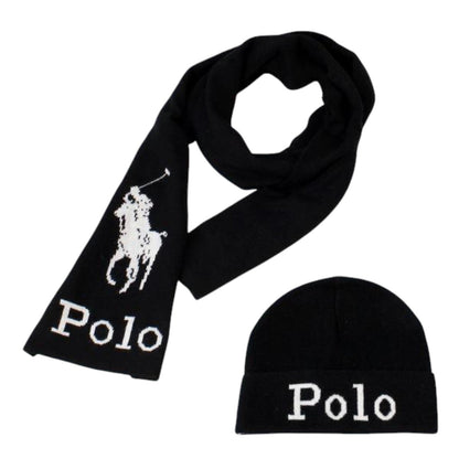 Polo Ralph Lauren Adult Jacquard Stacked Pony Set Scarf & Beanie Hats
