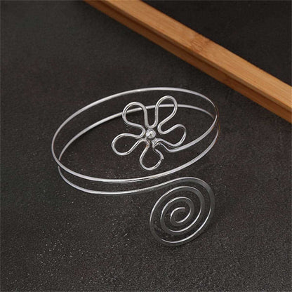 Silvertone Floral Swirl Arm Cuff