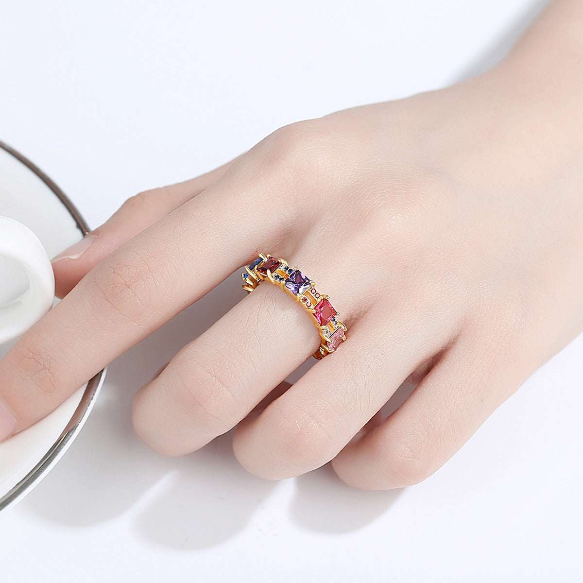 Multicolor Crystal & Cubic Zirconia Princess-Cut Band-3