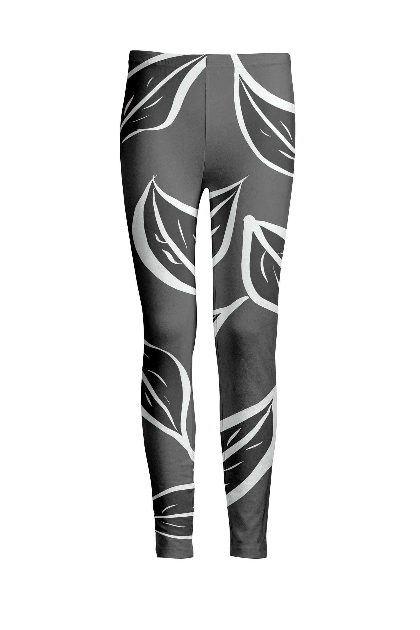 Gray Black Abstract Leaf-