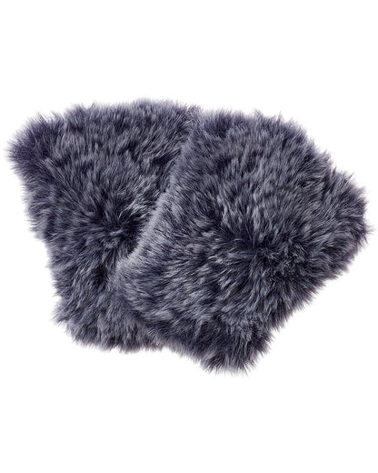 Surell Accessories Faux-Fur Knit Fingerless Mittens