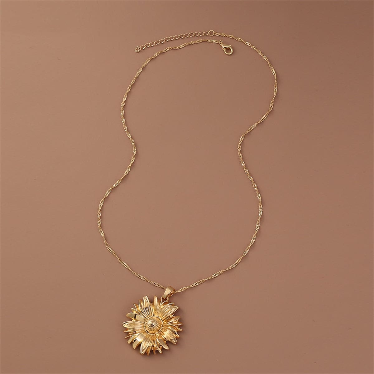 Goldtone Mum Pendant Necklace