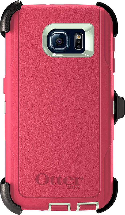 Otterbox Defender Series for Samsung Galaxy S6 - Retail Packaging - Melon Pop (Sage Green/Hibiscus Pink)
