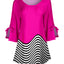 Black & Fuchsia Colorblock Stripe