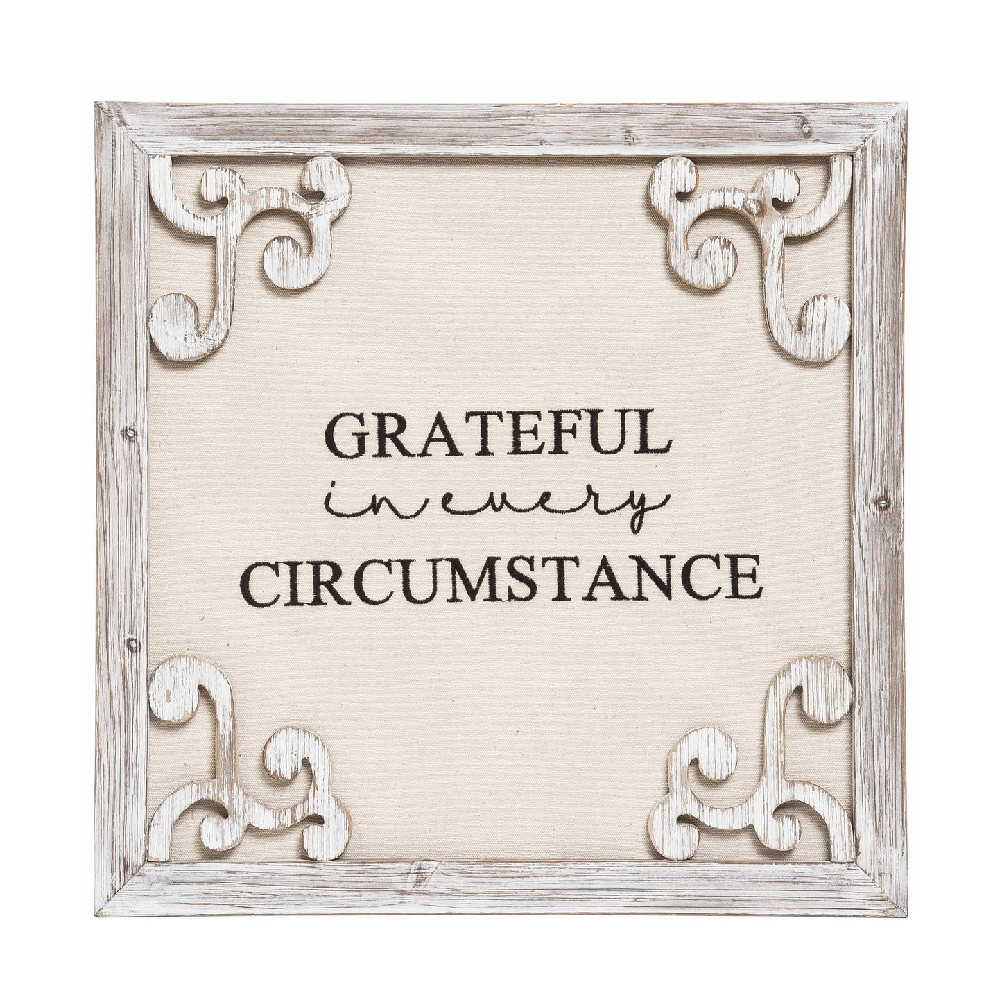 18 in Brown Harvest Framed Gratitude Decor Wall Sign for Fall and Thanksgiving