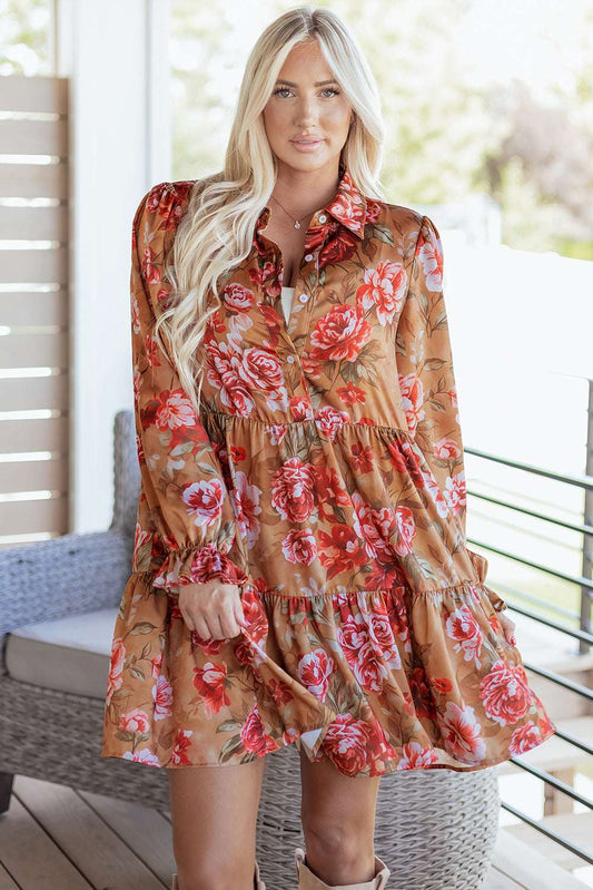 Maddie Ruffle Mini Dress Long Sleeve Top